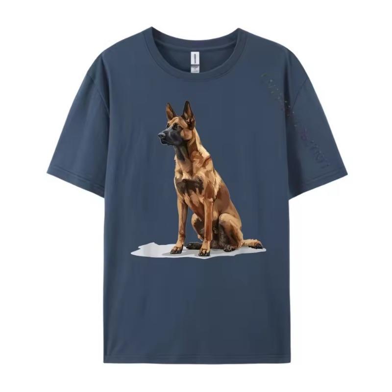 Belgian Malinois Dog Breed Graphic Funny T Shirts Men's Clothes Tops T Shirt National Flag Day 3D Printed Tees