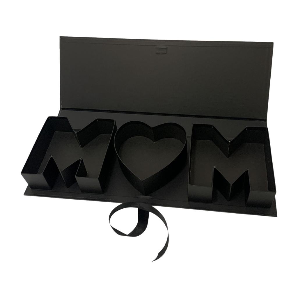 Mom Letter Shaped Empty Flower Box Mother's Day Creative Floral Packaging for Valentines Anniversary DIY Decorations Parties