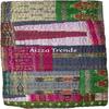 Aizza Trends Handgefertigte Patchwork- und Patola-Arbeit Kantha-Quilt aus reiner Baumwolle - Traditionelle indische Tagesdecke - Vintage Baumwollseide Sari-Quilt