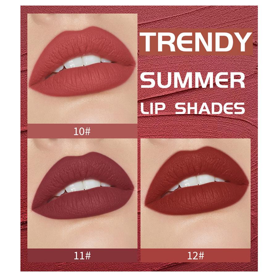 3Pcs/set Multi-color Matte Lip Gloss Non-stick Cup Long Lasting Lipstick Liquid Non-fading Lip Glaze Lip Gloss