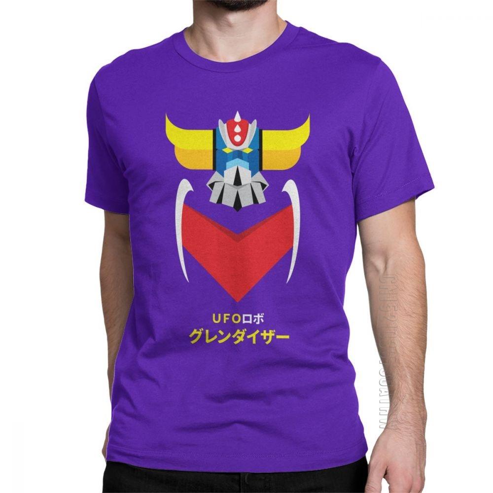 Grendizer Color And Japanese UFO Robot T Shirts For Men Designer Fun Tee Shirt O Neck Purified Cotton Clothing T Shirts