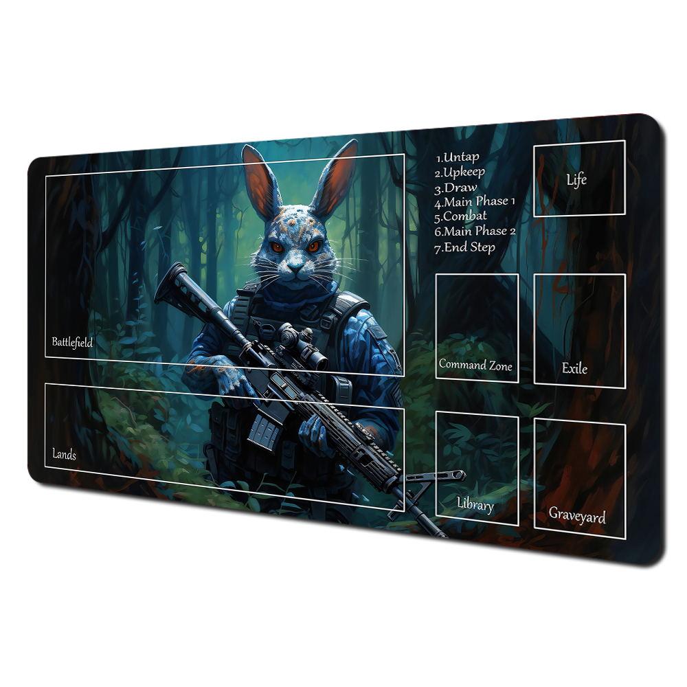 1pcs The Great Wave Off Kanagawa Zoned Mtg Playmat Large Locking Edge Nonslip Rubber Desk Mat For Tcg Commander Game