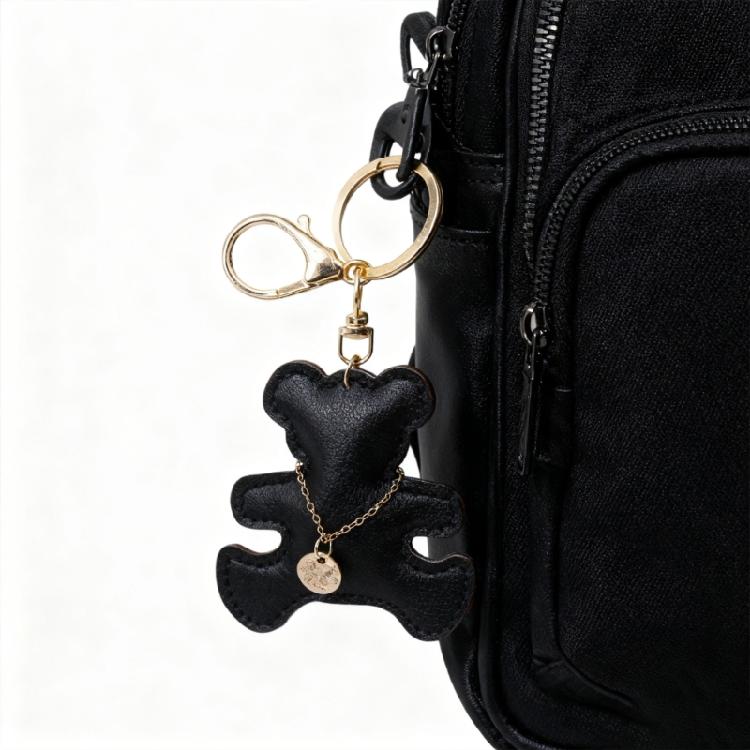 Modern Animal Keychain Accessory With Golden Chain Detachable Soft Leather Charm Bag Decoration For Everyday Use