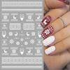 4 Sheets Christmas Nail Stickers for Nail Art 3D Self-Adhesive White Snowflake Nail Art Stickers Winter Xmas Tree Elk Design French Tip Nail Decals