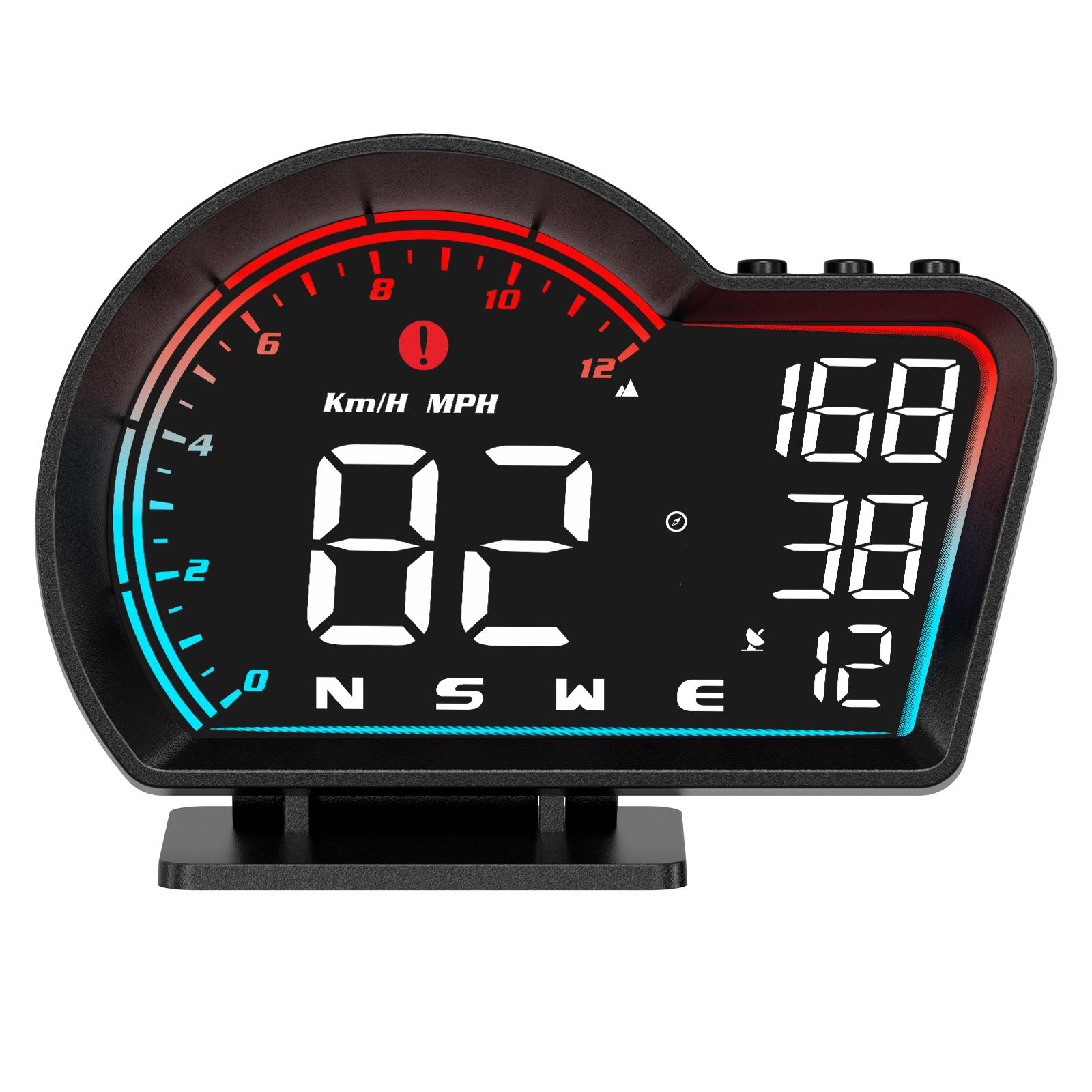 

HD G16 GPS HUD Спидометр Проекционный дисплей Измеритель скорости Одометр Охранная сигнализация превышения скорости Автомобильные аксессуары для всех красный