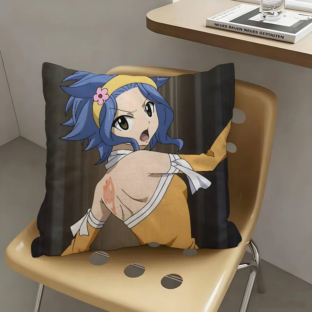 1pc Levy McGarden Fairy Tail Pillow Case Fashion Square Pillowcase Bedroom Sofa Room Ins Decoration Leisure