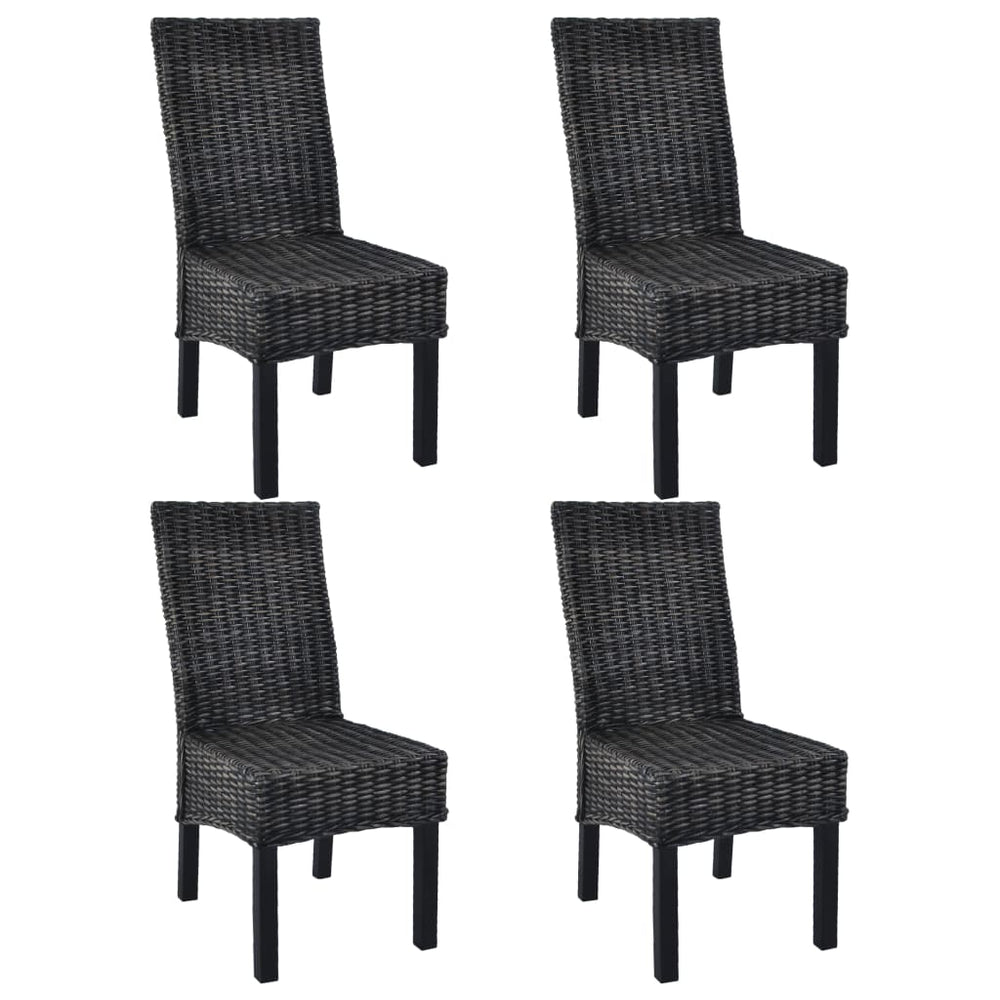 Chaises à manger lot de 4  rotin Kubu et bois de manguier
