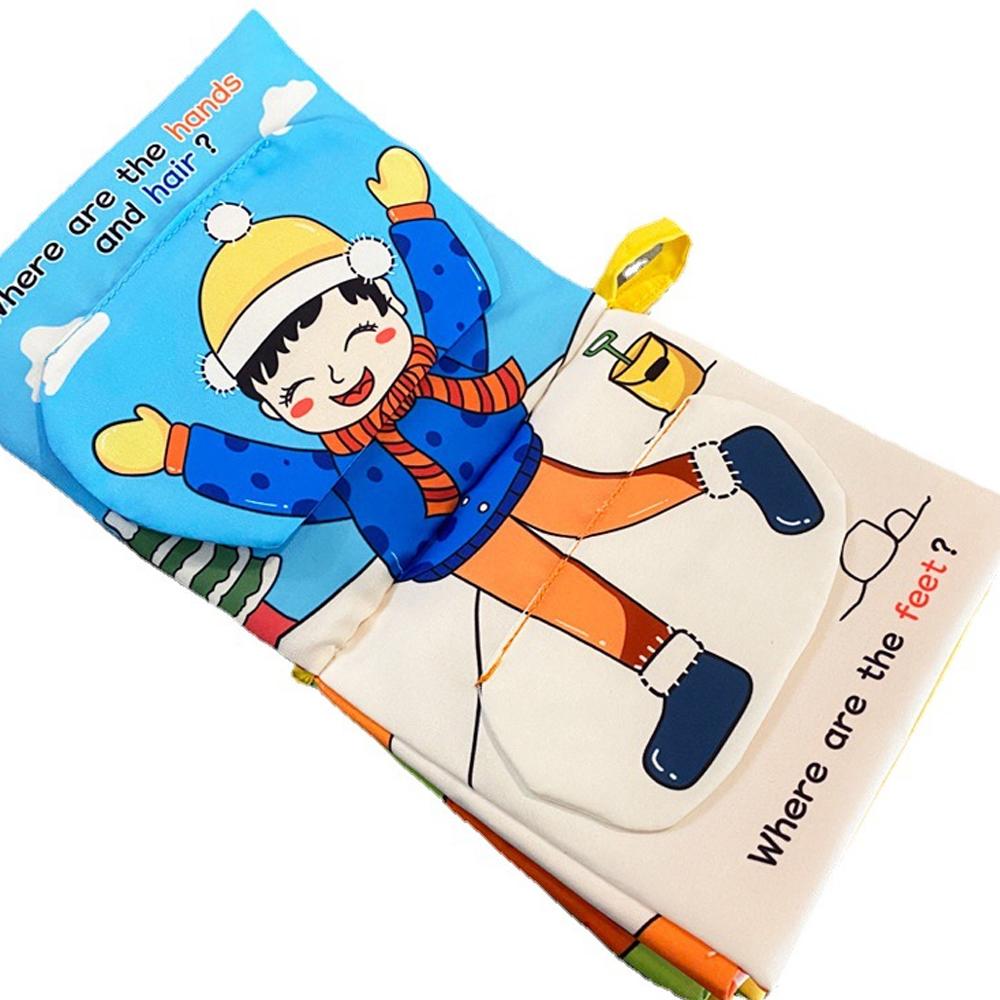 Fabric Montesorii Crinkle Book with Drawings and Sound for Kid New Born Babies From 0 To 12 Messes Brinquedos 1year Learning Toy