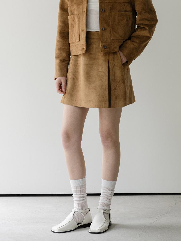 Cluny Suede Mini Skirt - Camel