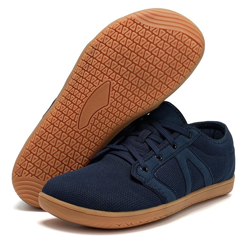 Cross-border Wide Head Barefoot Running Shoes: Soft Sole, Breathable Fly Knit for Couples, Comfortable Jogging Sneakers
