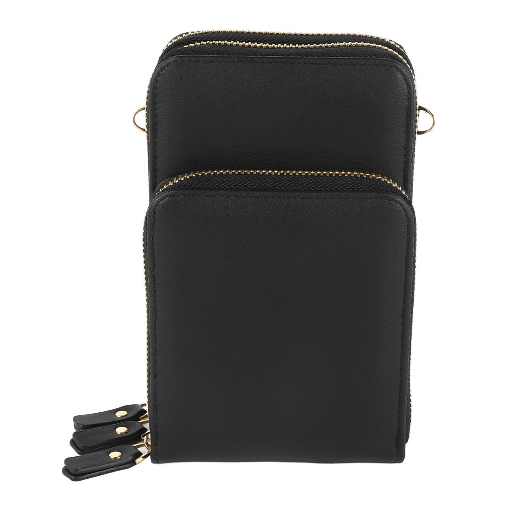 Phone Holder Purse Touch Screen Multi Layers PU Leather Single Shoulder Strap Phone Bag for Women
