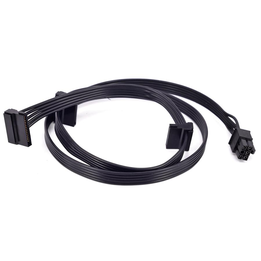 

New For Corsair HXi Series PCI-E 6Pin Male 1 to 3 SATA 15P Female Power Supply Cable