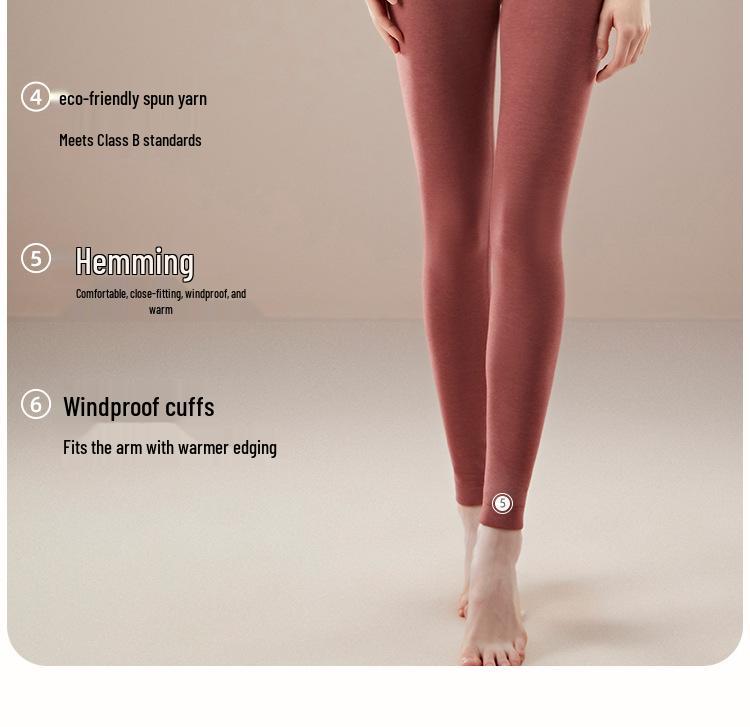 2025 Women's German Velvet Wool Silk Warm Underwear Set - Thick Base Layer for Autumn