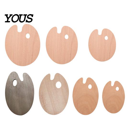 Fine Art Mixing Board Wooden Paint Palette with Thumb Hole for Oil, Acrylic, Durable Artist Tray Watercolor Painting, Oval-Shaped Wood Artists