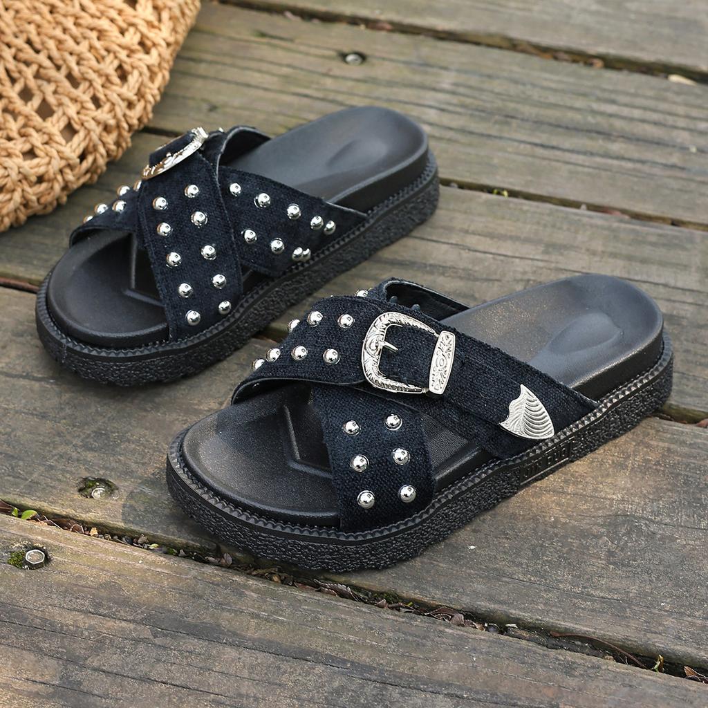 Summer New Cross Platform Fashion Fish Mouth European and American Large Size Beach Sandals Women