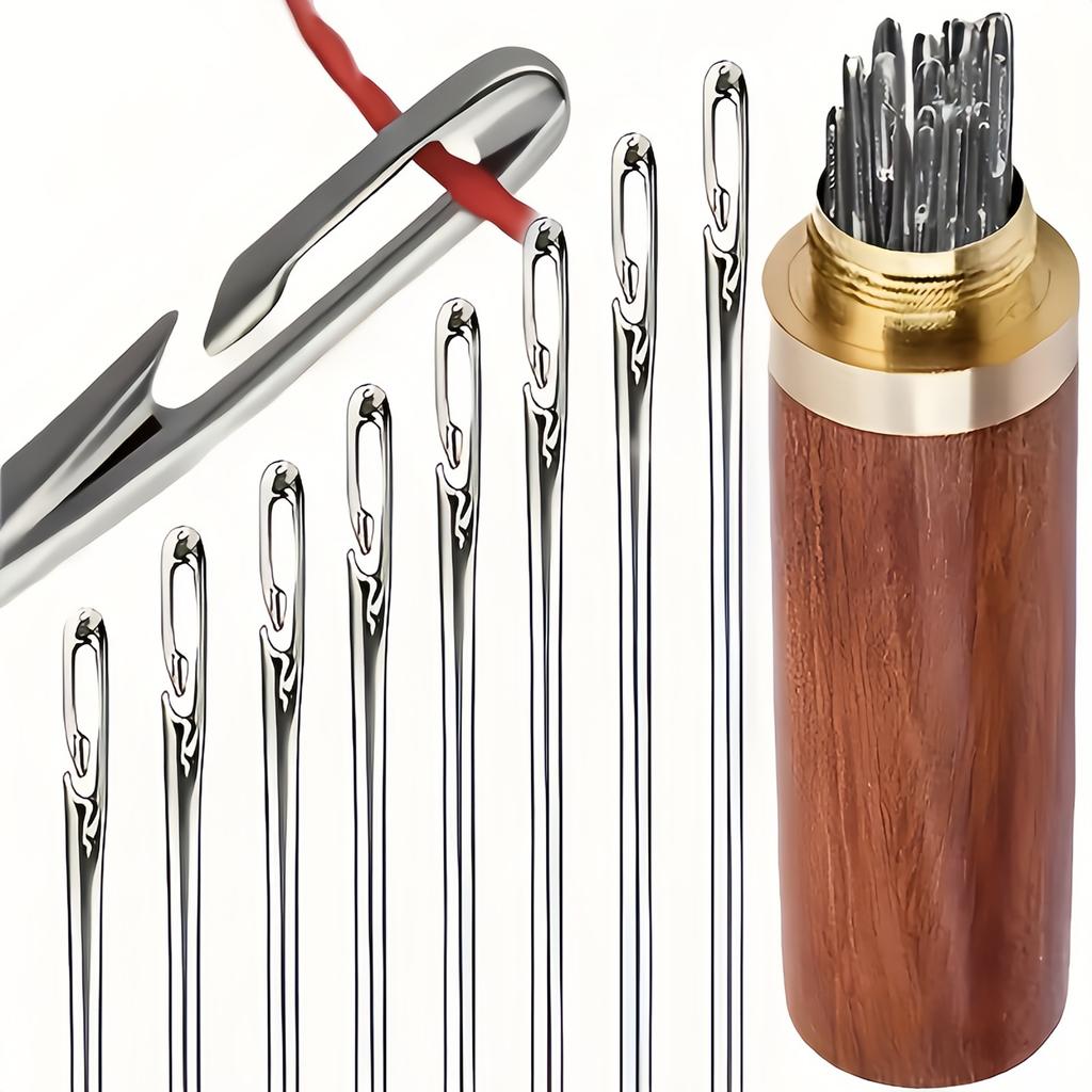 Large-Eyed Hand-Sewing Steel Needles Household Hand Sewing Needles Large-Sized Needles for Elderly Quilt Mending Coarse Needles