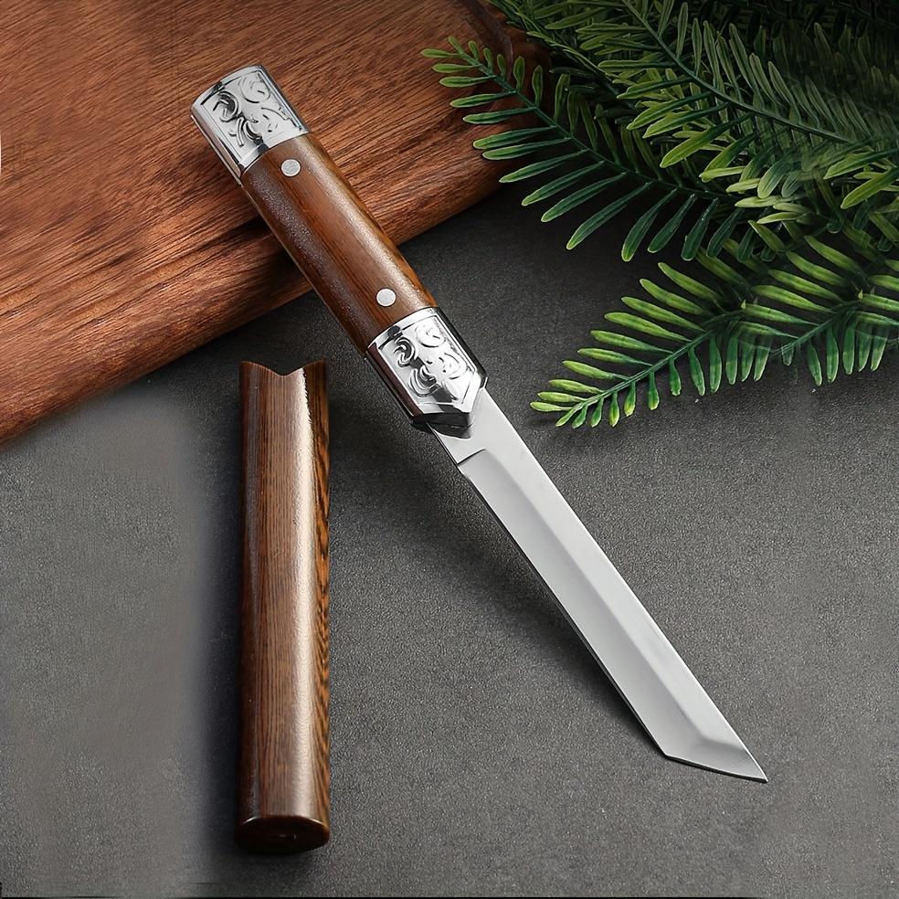 Premium Carved Professional Stainless Steel Outdoor Knife, Meat Cutter, Fruit Peeler, Mini Utility Knife, Portable Knife