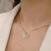 New Wine Red Cherry Gold Colour Pendant Necklace For Women Personality Fashion Necklace Wedding Jewelry Birthday Gifts
