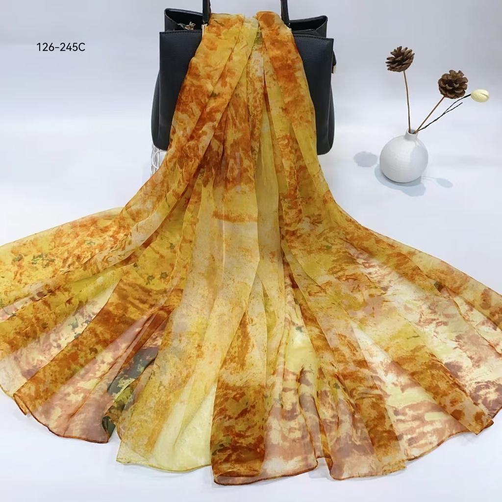 Silk Scarf Fashion Neck Oversize  Foulard Female Headbanda Luxury Hijab Women Warm Pashmina Scarves Echarpe Shawl Large Wrap