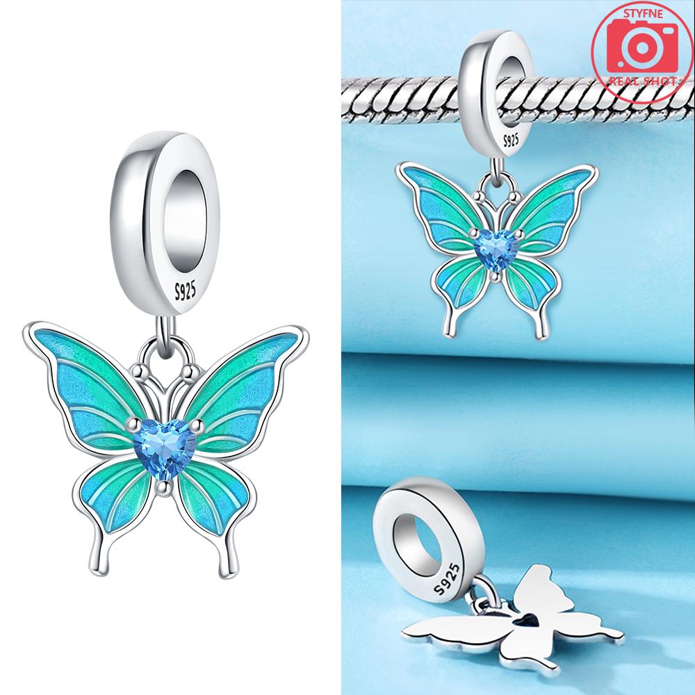 Charms Copper Blue Original Stars Heart Zircon Chameleon Panda Glass Beads Fit Bracelet Jewelry Women Diy Accessories