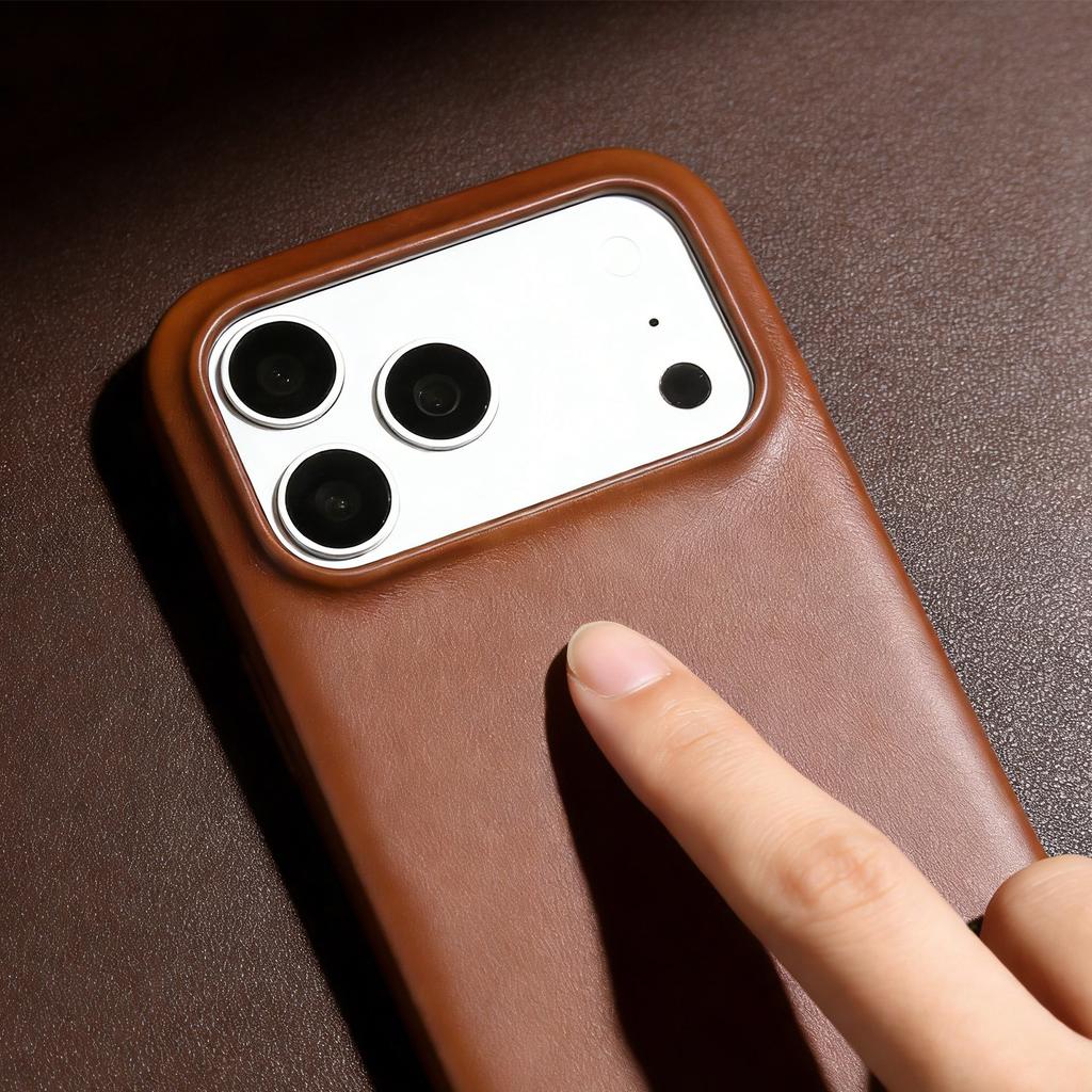 Vintage Magnetic Genuine Leather Case For iphone17Pro Max 16 15 14 13 12 11 For Magsafe Business Full Wrapped Phone Cover Coque