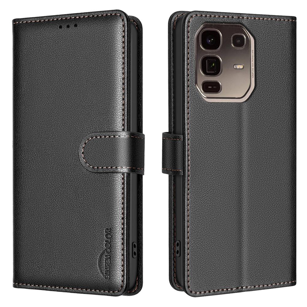

BINFEN COLOR BF32 For Infinix Note 50 Pro+ 5G Leather Case Wallet RFID Blocking Phone Cover Black