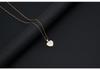 Gold Shell Pendant Necklace with English Alphabet - European & American Trend In Titanium Steel Chain