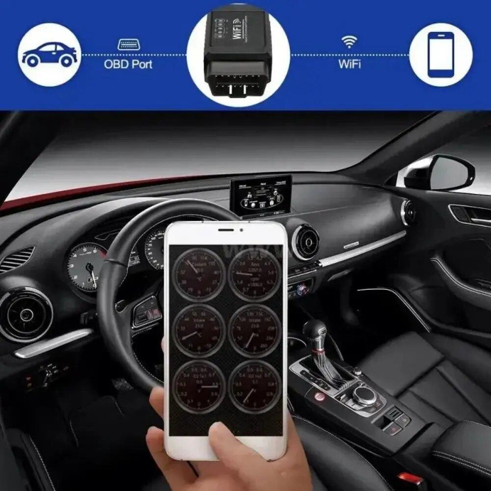 Skener OBD2 WIFI ELM327 V 1.5 pro iPhone IOS / Android Auto Diagnostický nástroj OBDII OBD 2 ODB II ELM 327 V1.5 WI-FI Code Reader