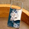 Romantic Rose Flower Pattern Case For iPhone 17 Pro Max iPhone 16 15 14 13 Pro Max 11 17e 16e Plating Lens Frame Clear Soft Silicone Back Cover