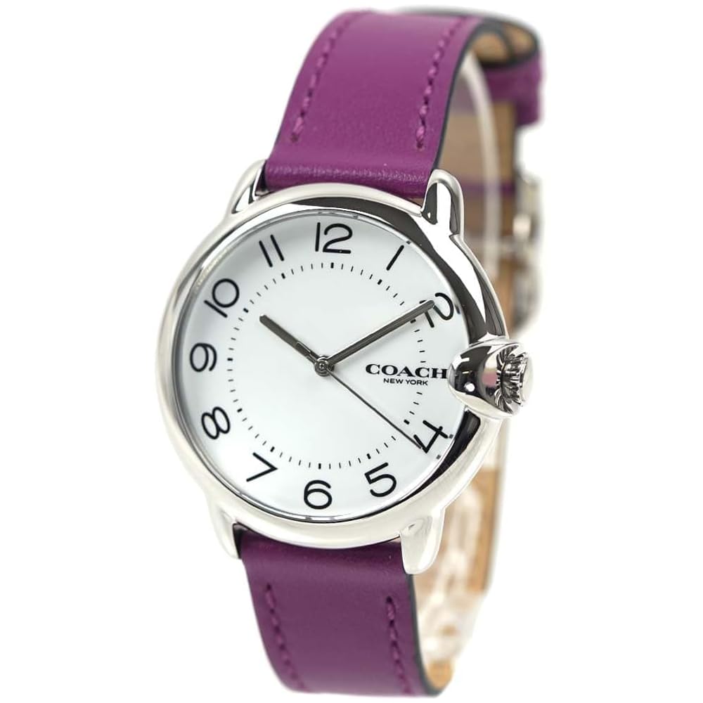 Coach Arden Women s Watch White Purple Leather Strap 14503610