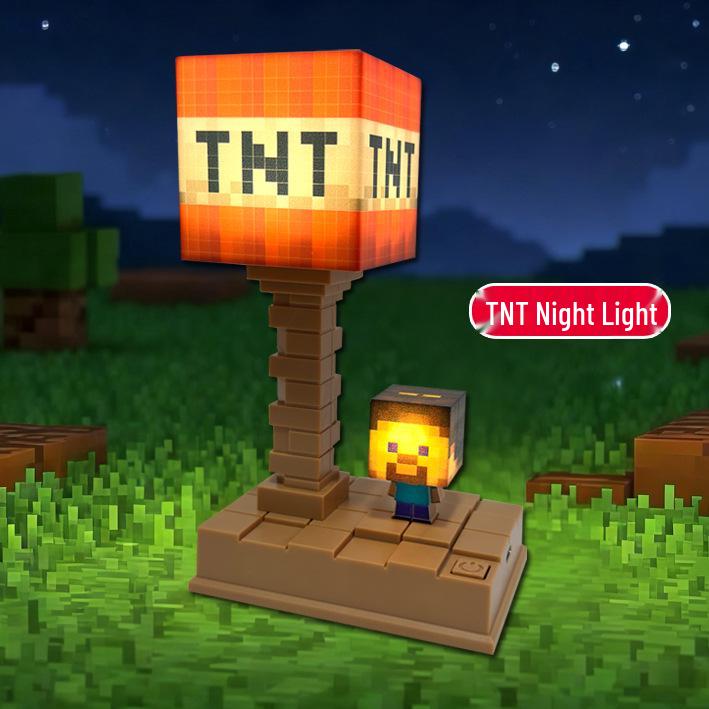Minecraft Creeper USB Desk Lamp with Three-Speed Dimming Pixel Light