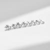 925 Sterling Silver Basic Sparkling Round Stud Earrings Classic Crown Hypoallergenic Wedding Jewelry For Women