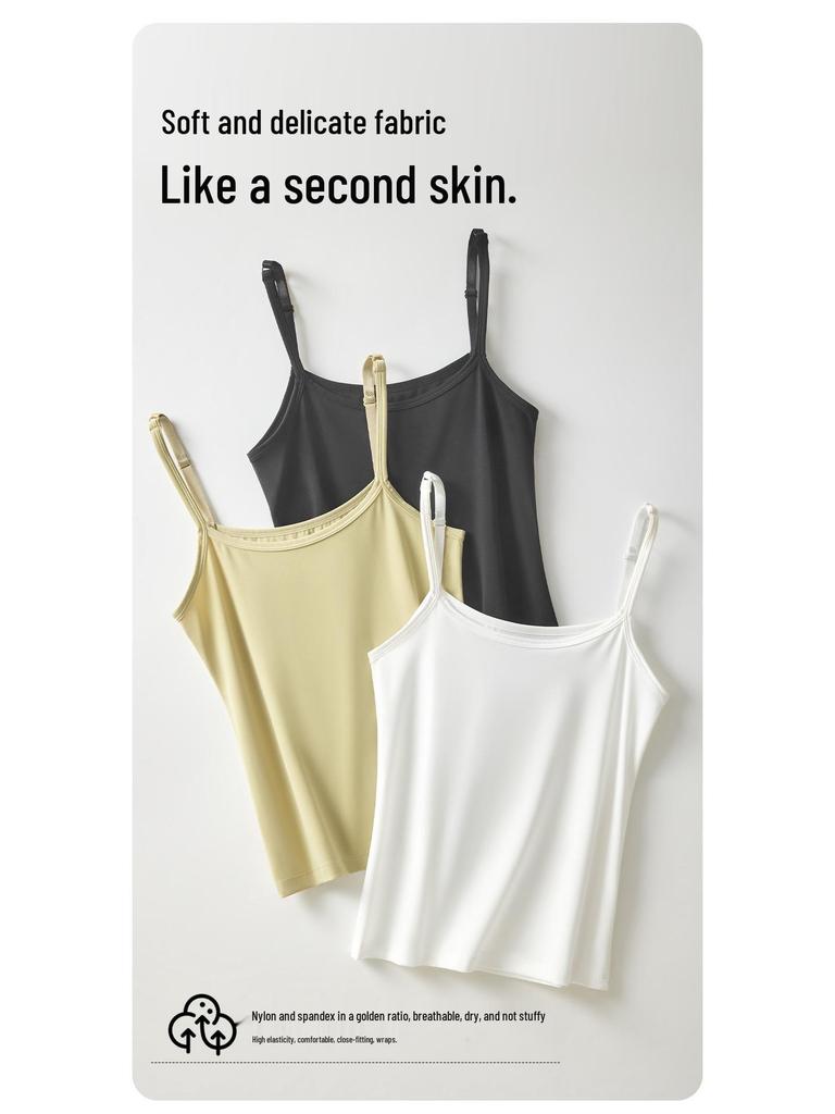 Women's Seamless Ice Silk Camisole Tank Top - Versatile, Slimming, Sleeveless, Plus Size, Lightweight