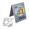 Owl Holding an Umbrella Frame Metal Silvery Stencil Embossing Cutting Dies For Diy Scrapbooking Paper Album Cards Making