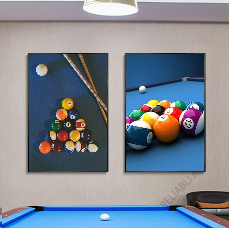 Modern Biljard HD-bilder Snooker Dukmålning Väggkonst Sportaffischutskrifter för Billiard Hall Vardagsrum Club Väggdekor