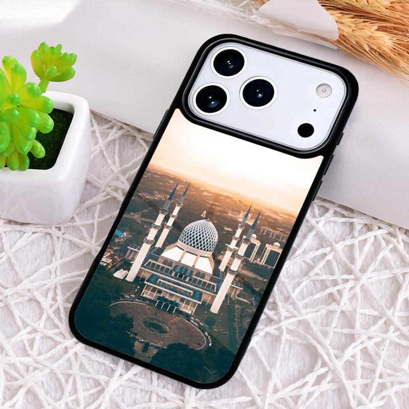 Muslimische Moschee Gebäude Bunter Stil Stoßfeste Handyhülle für iPhone 17 Air 16e 15 11 12 14 13 Pro Max Hülle Coque