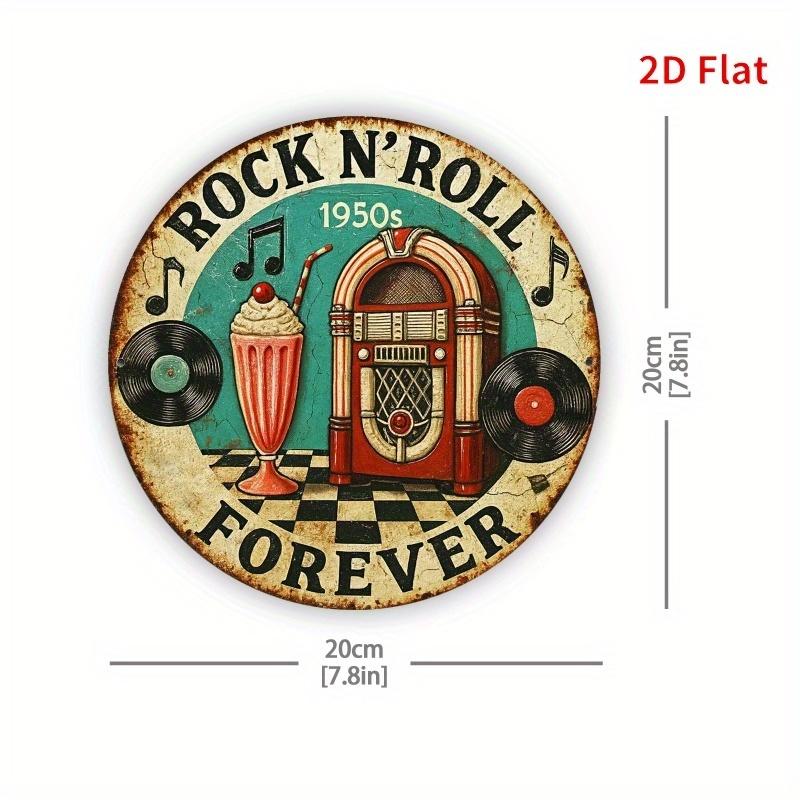 

D Retro Rock Metal Wall Art Vintage Truck Rock Sign Aluminum Home Decor Perfect for House Cafe Party Decoration 20x30cm（7.8x11.8inch）