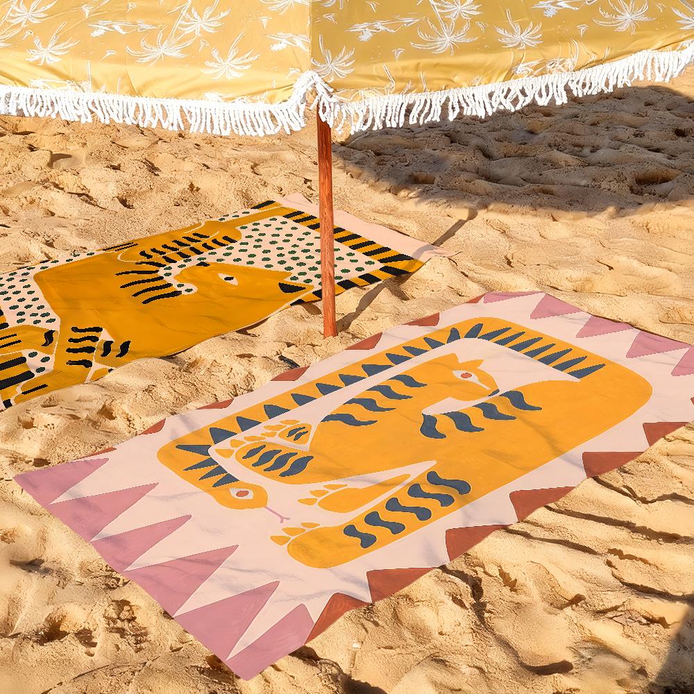 Ägypten Buntes Abstraktes Tiger- und Leoparden-Strandtuch für Strände, Yogastudios, Fitnessstudios, Thermalbäder, Schwimmbäder und Picknicks