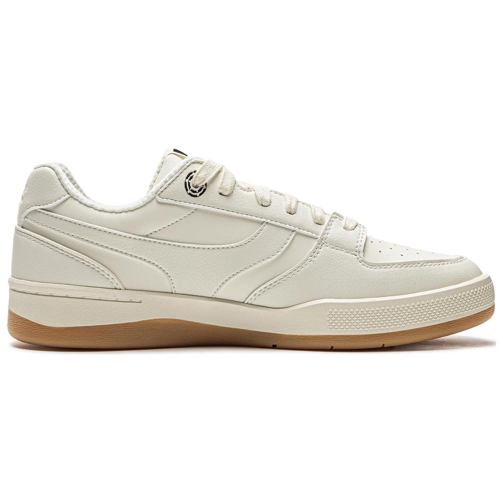 Li Ning Zheng Rong Synthetic Leather 92S Comfortable Versatile Non-Slip Wear-Resistant Low-Top Skate Shoes Men Sneakers Beige AEPU037-4