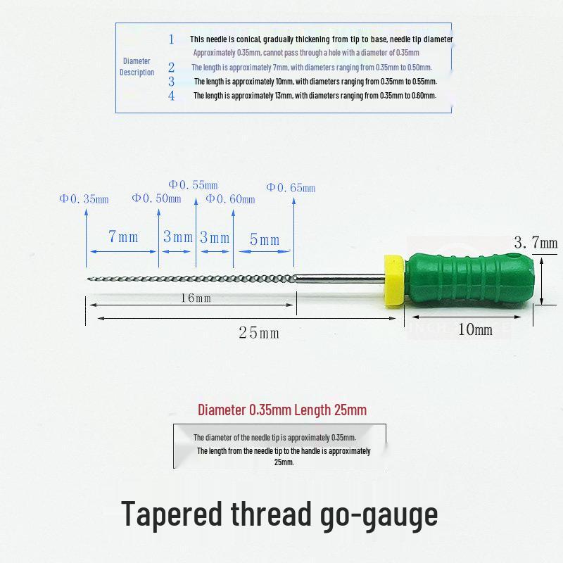 Threaded 0.05mm Ultra-Fine Steel Nozzle Cleaning Needle for Go-No-Go Gauge Valve