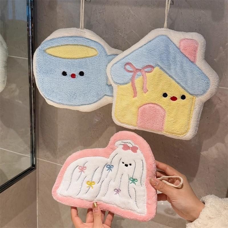 Cartoon Hand Towel Cute Kitchen Towels Bathroom Hand Towel Kitchen Cleanning Cloth Handkerchief Bath Serviettes Hand Cloths