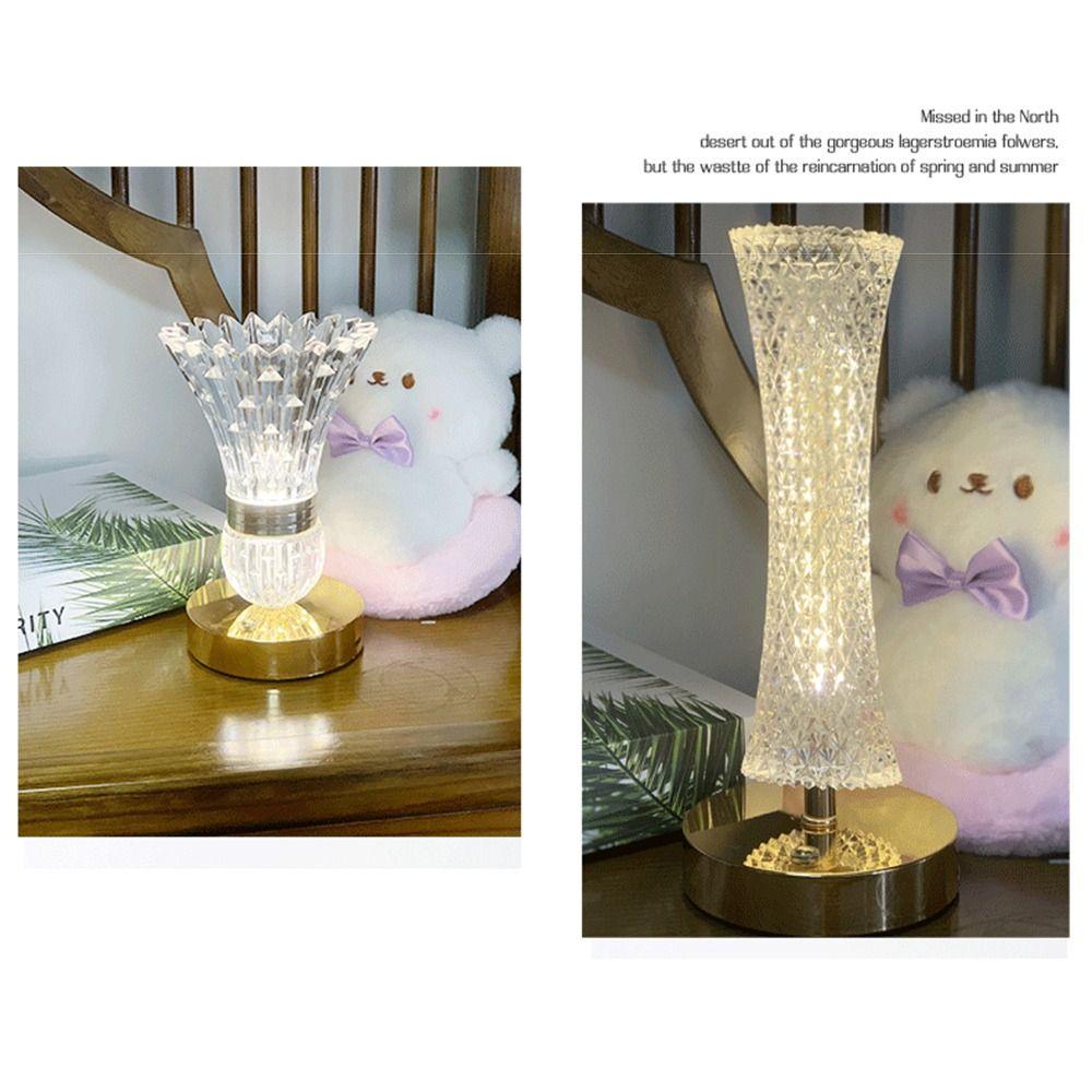 Dimmable Crystal Table Lamp Touch Control Soft Lights Acrylic Night Light Ornaments Adjustable Atmosphere Light Home Decor