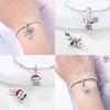 Red Hat Snowman Green Christmas Tree Cup Snowflake Pendant Beads Fit Bracelet Original Copper Accessory Anniversary Gift