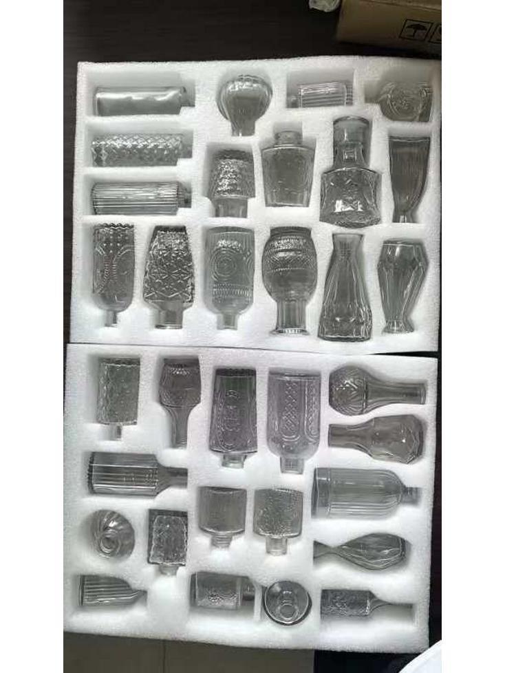 High-End Retro Glass Vase Set: Floor-Standing Transparent Ornaments In Soft Ins Style