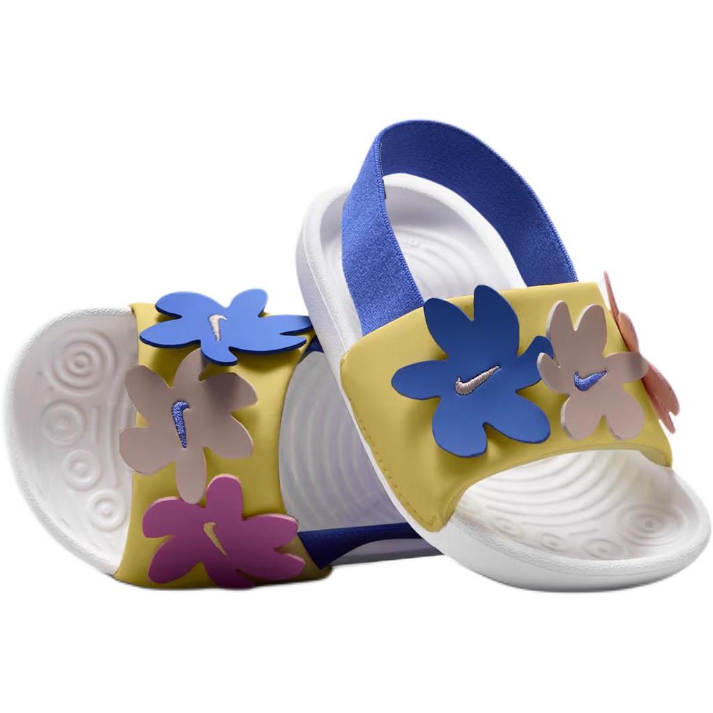 Nike Kawa Slide TD White Sapphire Baby Sandals Black Light-Magenta Soft-Yellow IF3657-100