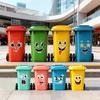 4/8pcs Funny Face Trash Can Stickers Vinyl Decals,Cute Garbage Bin Toilet Wall Car Cabinet Decor, Removable Adhesive Labels