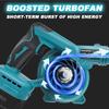 PATUOPRO 6 Gear Brushless Electric Blower 2 In 1 Cordless Turbo Blower Leaf Dust Hair Cleaner For Makita 18V Battery(No Battery)