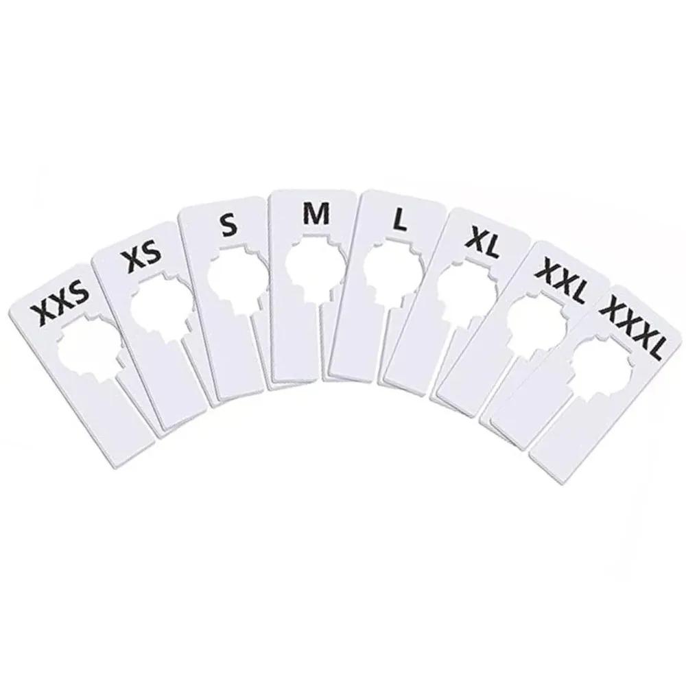 8Pcs Plastic Clothes Size Dividers Round Rectangular XS-XXL Size Marking Ring DIY Craft Multifunctional Clothing Rack Size