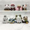 8PCS/Set One Piece Cos Cat Action Figure Toy Wanno Country Kaidou Jinbe Cake Decoration Kozuki Oden Ornaments