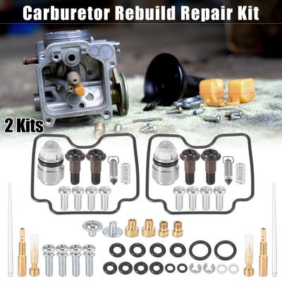 Motoforti 2 Kits Motorcycle Carburetor Rebuild Carb Repair Parts Accessories for Yamaha V Star 1100 XVS 1100 1999-200